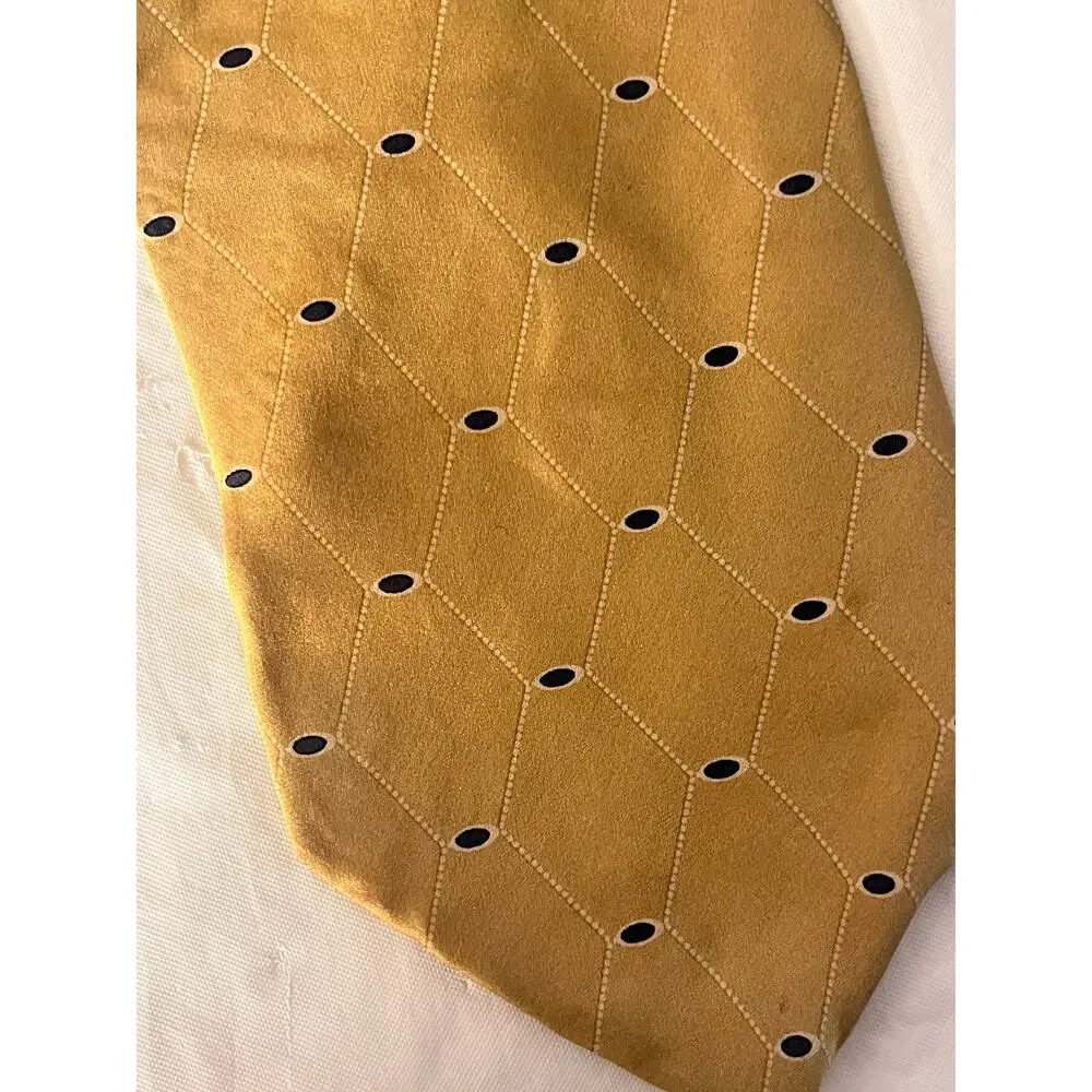 Andrew Fezza New York Silk Tie Mens Gold Necktie - Made in U.S.A.